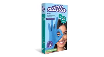 Nitrilla nitril púdermentes orvosi vizsgáló- és védőkesztyű, 20db, L